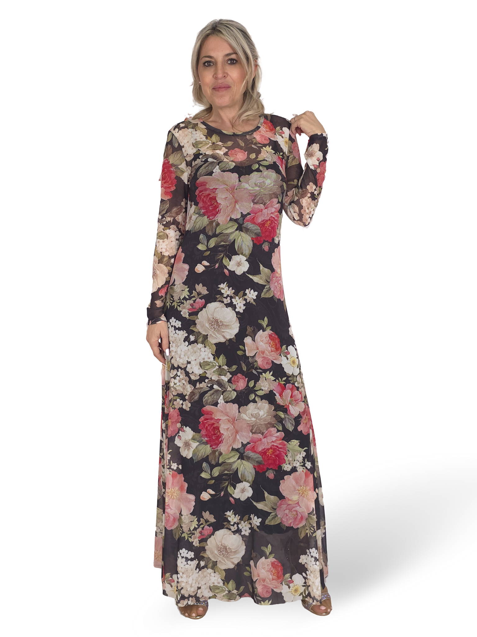 VESTIDO FLORAL DE TULE