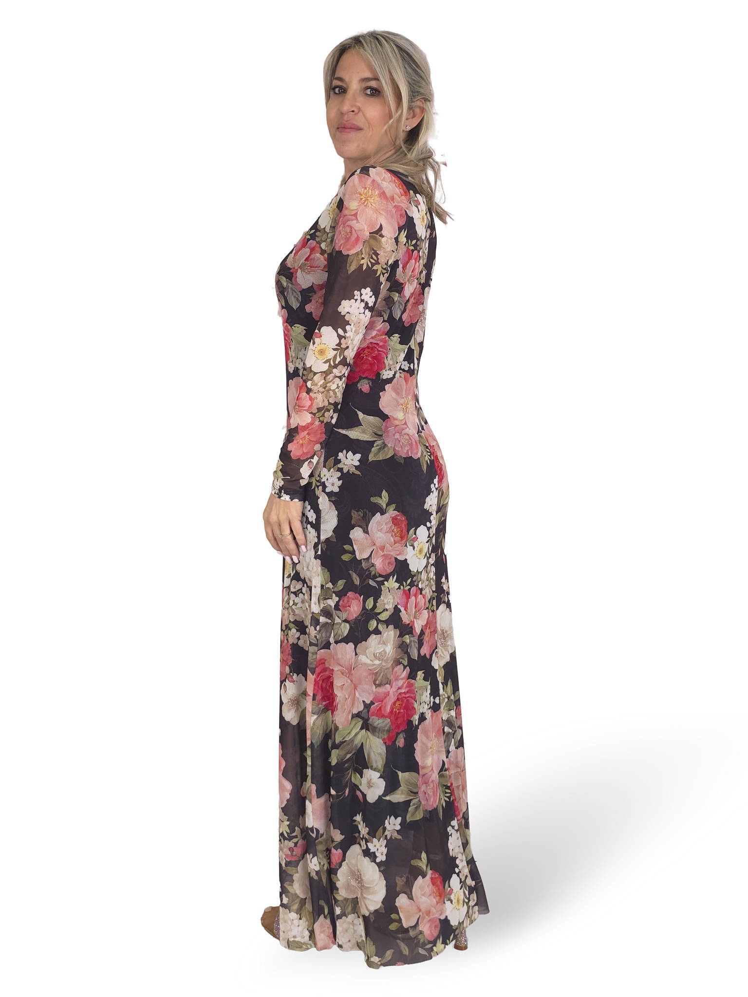 VESTIDO FLORAL DE TULE