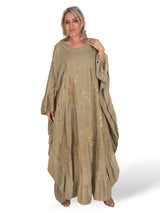 KAFTAN PALMERAS LENTEJUELAS VOLANTES JOT