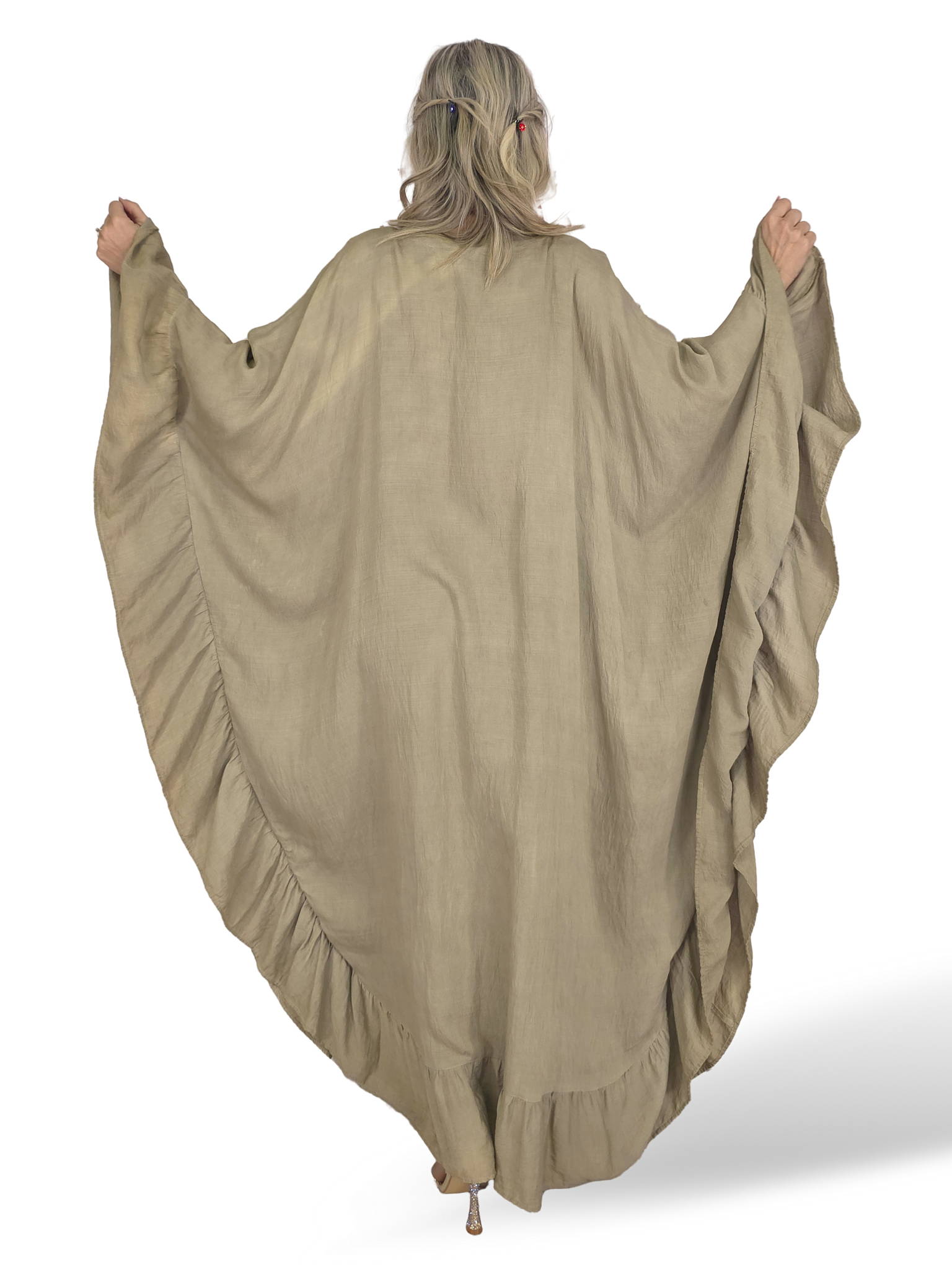 KAFTAN PALMERAS LENTEJUELAS VOLANTES JOT