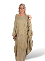 KAFTAN PALMERAS LENTEJUELAS VOLANTES JOT