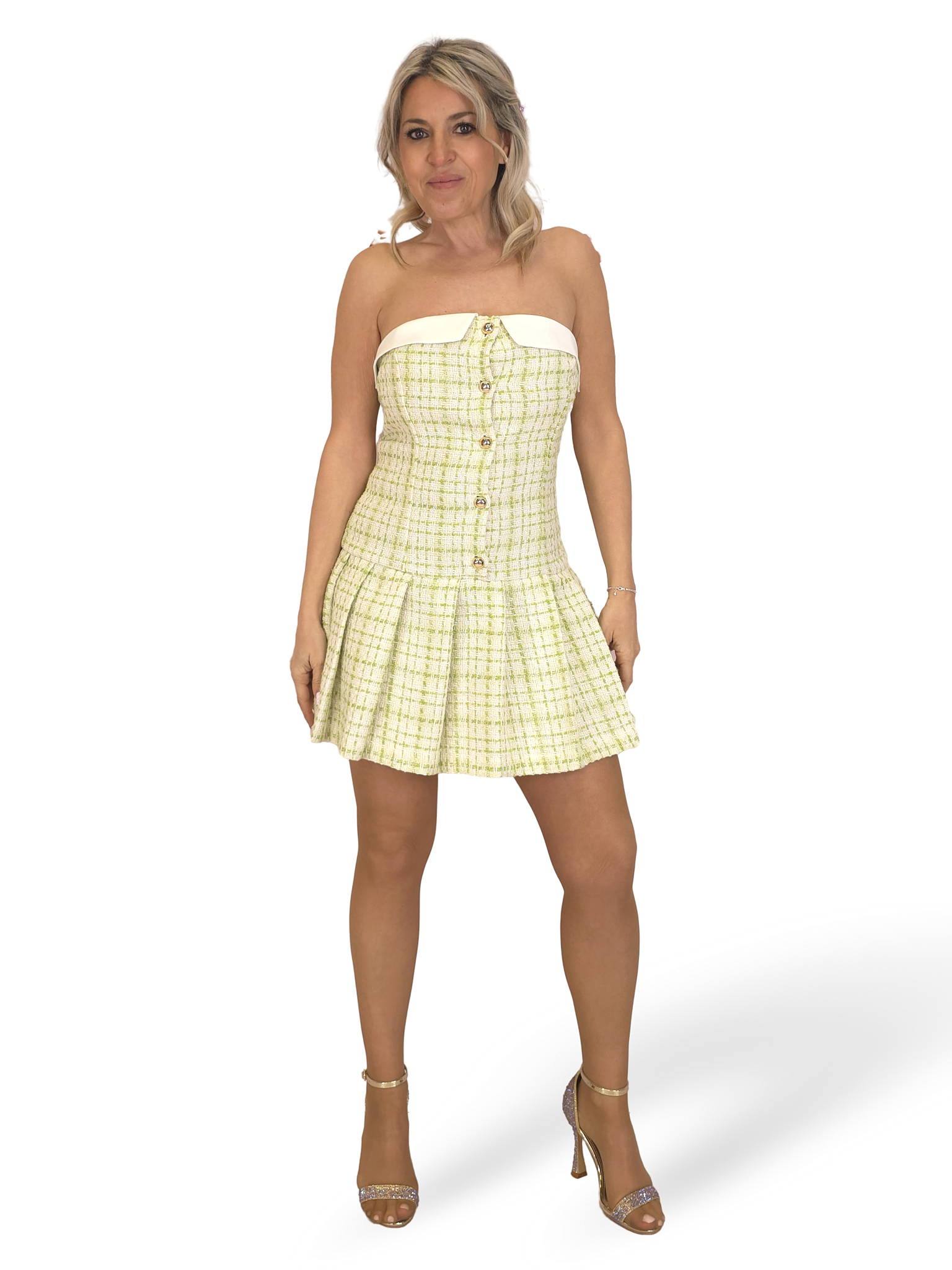 VESTIDO TOMARA-CALÇA DE TWEED
