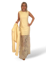 CONJUNTO VESTIDO BLAZER COMBINADO BORDADO TUL
