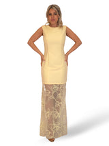 CONJUNTO VESTIDO BLAZER COMBINADO BORDADO TUL