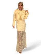 CONJUNTO VESTIDO BLAZER COMBINADO BORDADO TUL