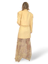 CONJUNTO VESTIDO BLAZER COMBINADO BORDADO TUL