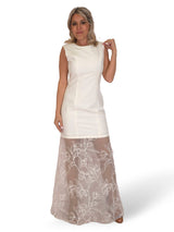 CONJUNTO VESTIDO BLAZER COMBINADO BORDADO TUL