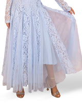 VESTIDO CAMISERO ENCAJE QUILLAS TUL JOT