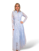 VESTIDO CAMISERO ENCAJE QUILLAS TUL JOT