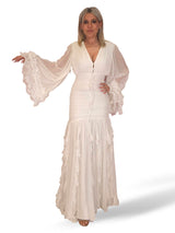 VESTIDO DRAPEADO VOLANTES JOT