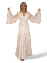 VESTIDO DRAPEADO VOLANTES JOT