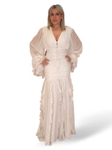 VESTIDO DRAPEADO VOLANTES JOT