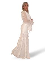 VESTIDO DRAPEADO VOLANTES JOT