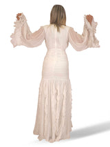 VESTIDO DRAPEADO VOLANTES JOT