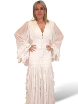 VESTIDO DRAPEADO VOLANTES JOT