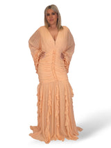 VESTIDO DRAPEADO VOLANTES JOT