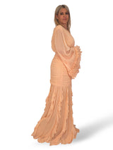 VESTIDO DRAPEADO VOLANTES JOT
