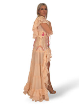 VESTIDO LARGO ASIMETRICO DIAMOND MELOCOTON JOT