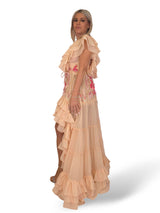 VESTIDO LARGO ASIMETRICO DIAMOND MELOCOTON JOT