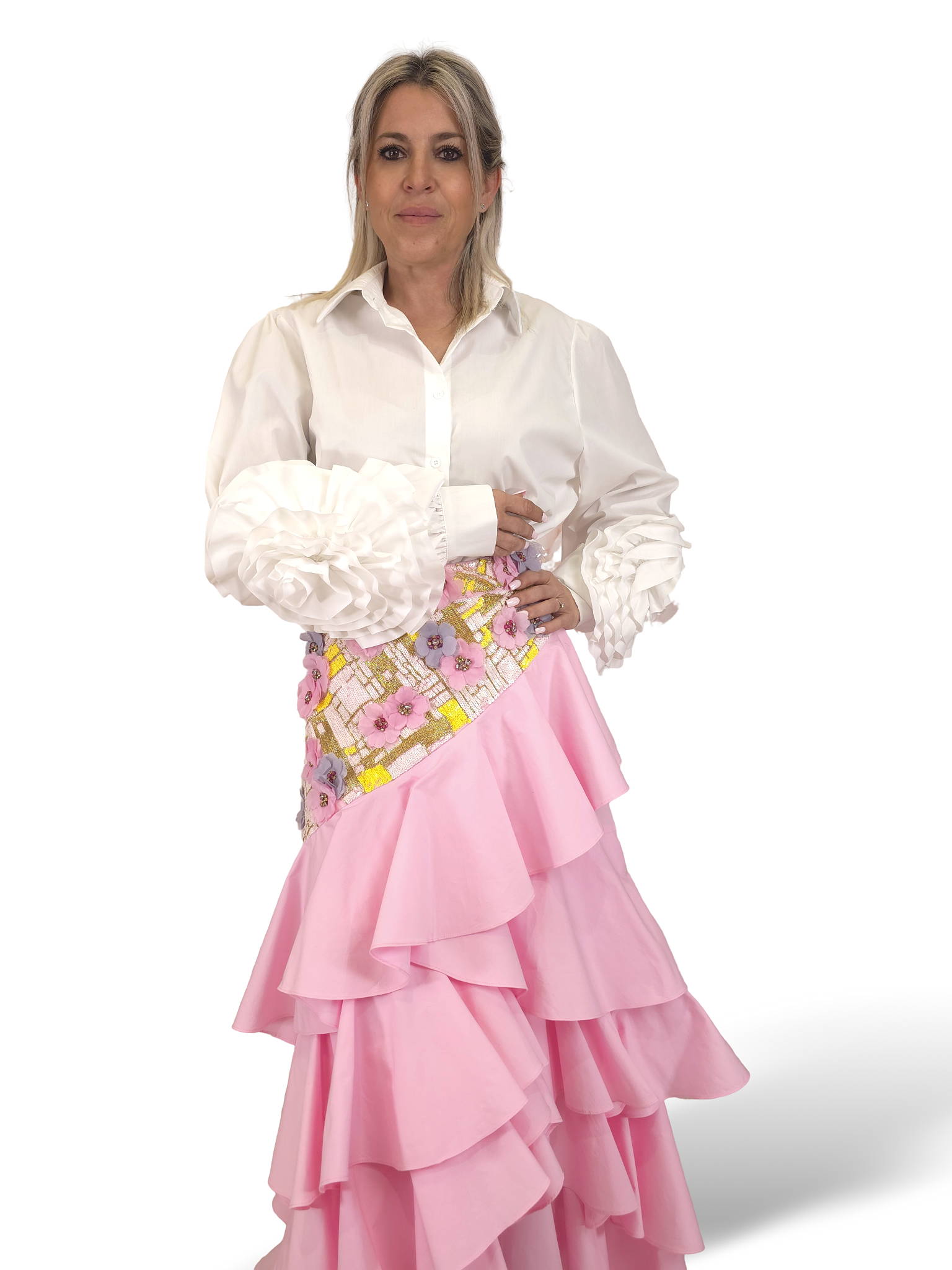 CAMISA MANGAS FLOR