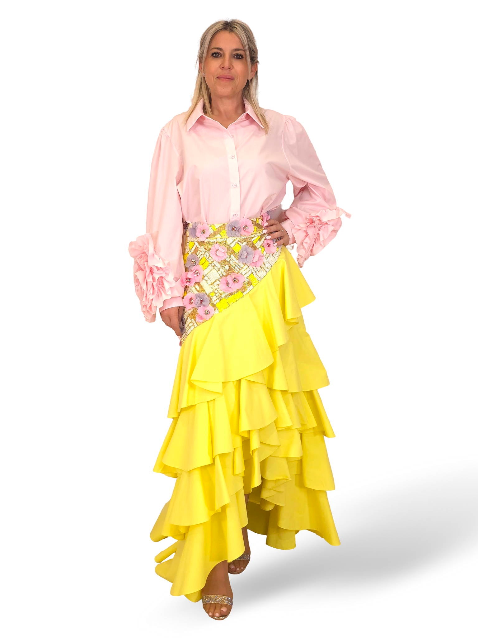 CAMISA MANGAS FLOR