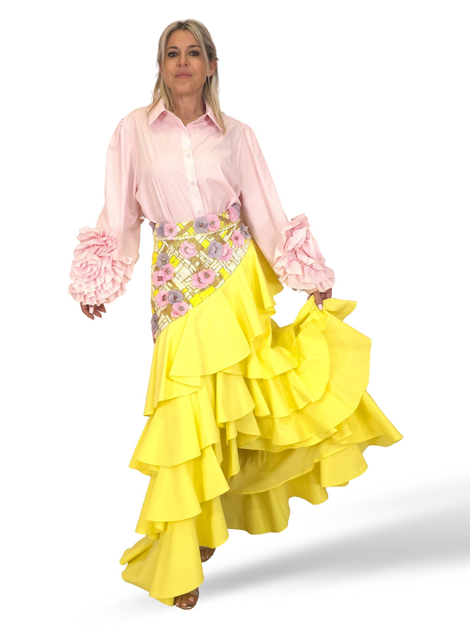 CAMISA MANGAS FLOR