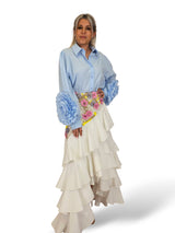 CAMISA MANGAS FLOR