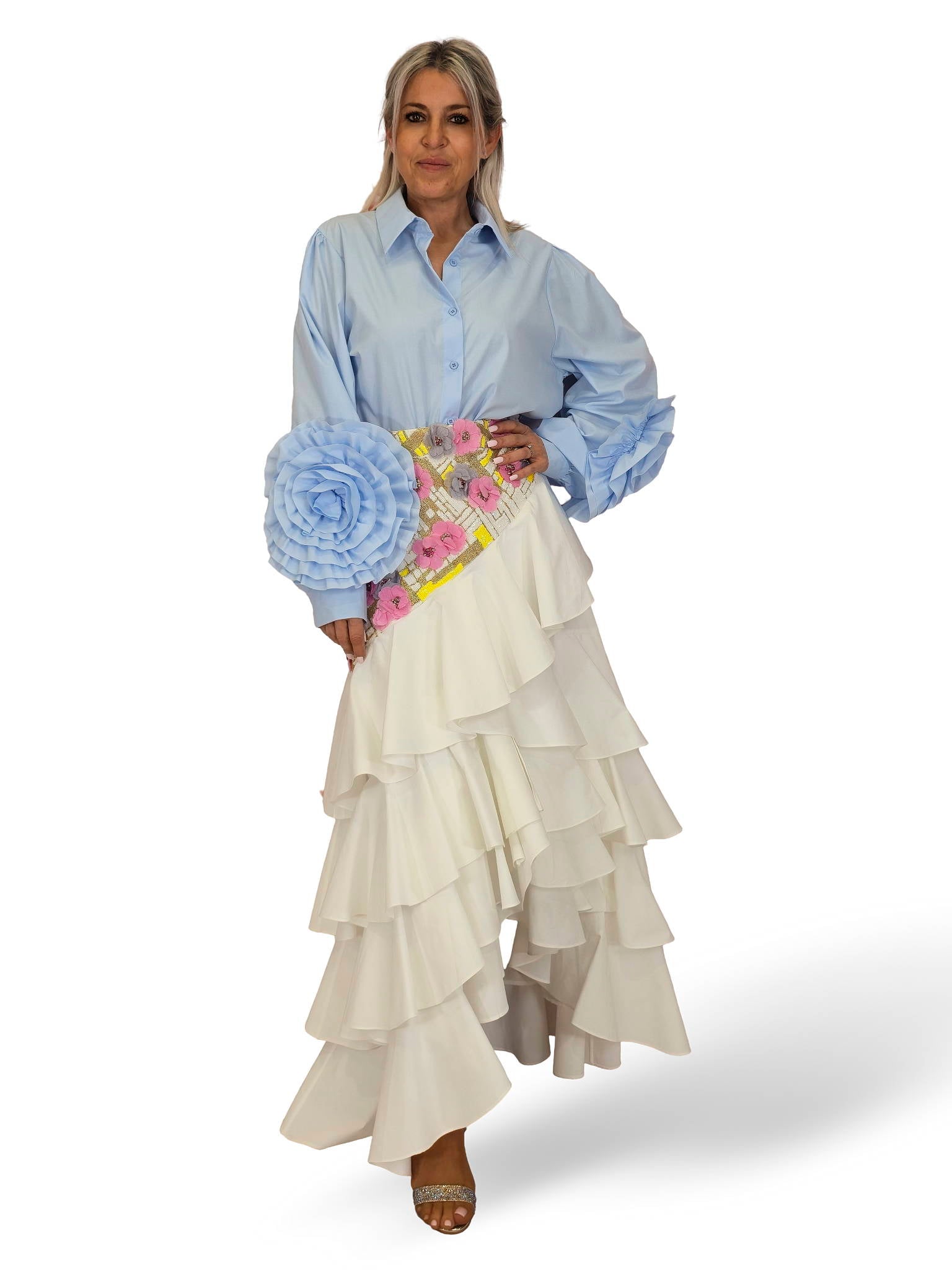 CAMISA MANGAS FLOR