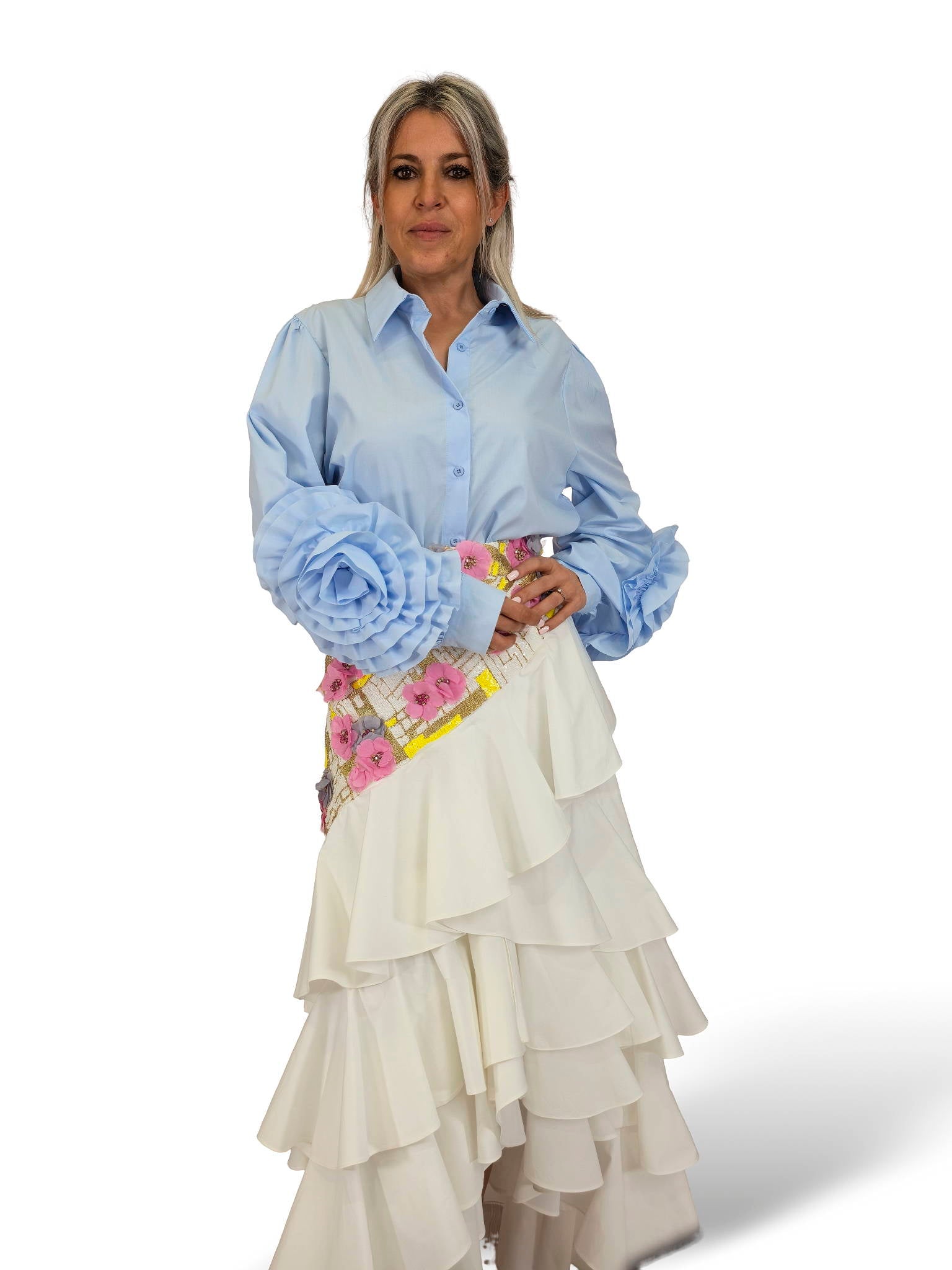 CAMISA MANGAS FLOR