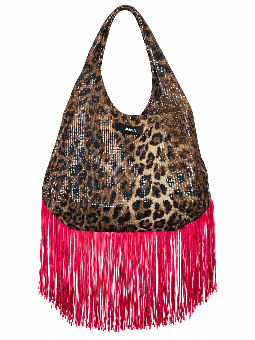 SACO ESTAMPADO ANIMAL COM LANTEJOS E FRANJAS