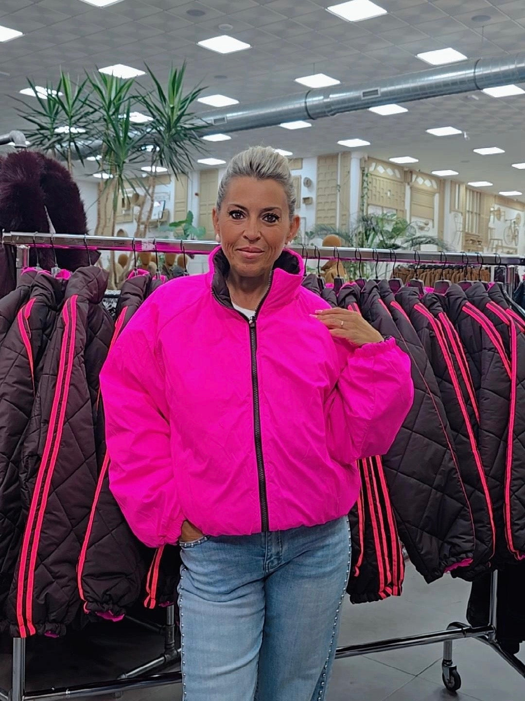 DOUDOUNE RÉVERSIBLE JOT ROSE FLUOR