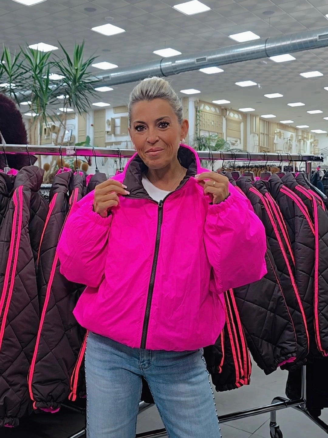 DOUDOUNE RÉVERSIBLE JOT ROSE FLUOR