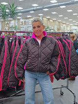 DOUDOUNE RÉVERSIBLE JOT ROSE FLUOR