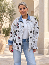 BLONDE JACKET WITH FLOWERS AND SEQUINS JOT