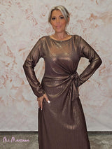 VESTIDO DRAPEADO NUDO METALIZADO JOT