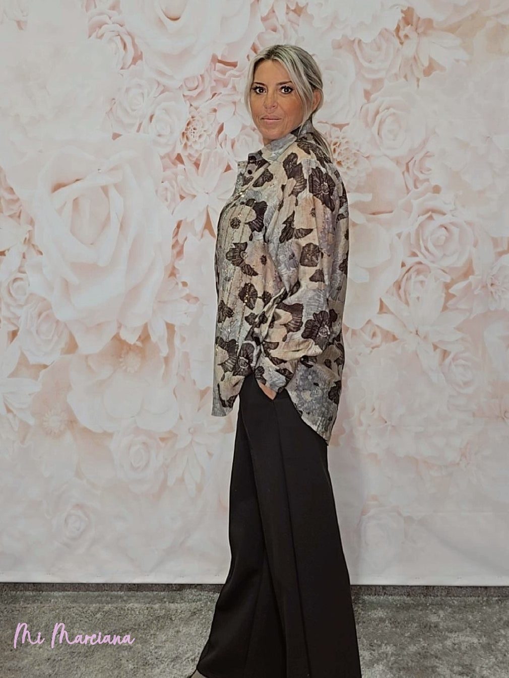 CAMISOLA ESTAMPADA FLORES STRASS JOT