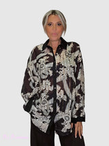 CAMISA ESTAMPADA  FLORES STRASS JOT