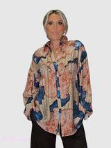 CAMISA ESTAMPADA  FLORES STRASS JOT