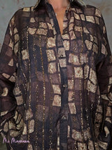 CAMISA ESTAMPADA  GEOMETRICA STRASS JOT