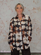 CAMISA ESTAMPADA  GEOMETRICA STRASS JOT