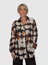 CAMISA ESTAMPADA  GEOMETRICA STRASS JOT