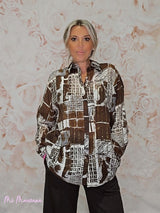 CAMISA ESTAMPADA  GEOMETRICA STRASS JOT