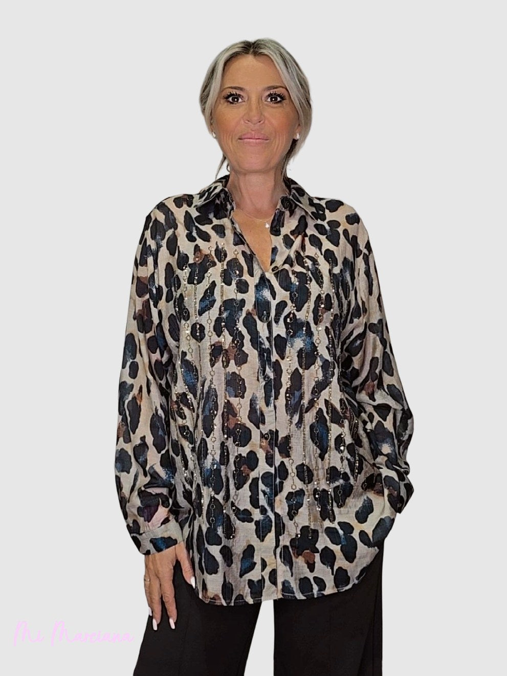 CAMISOLA ESTAMPADA ANIMAL PRINT STRASS JOT