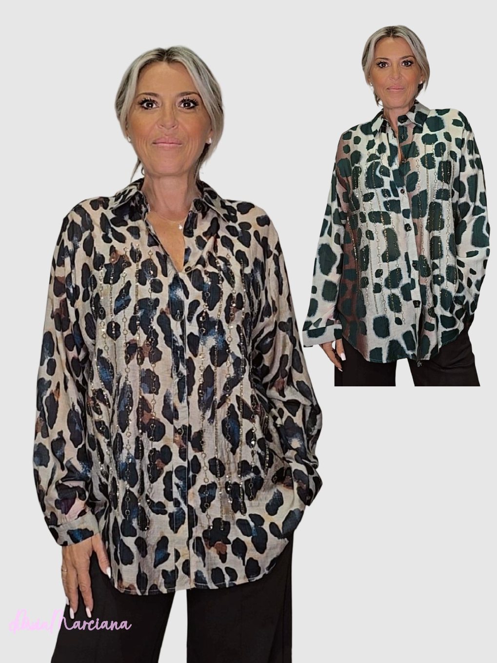 CAMISOLA ESTAMPADA ANIMAL PRINT STRASS JOT