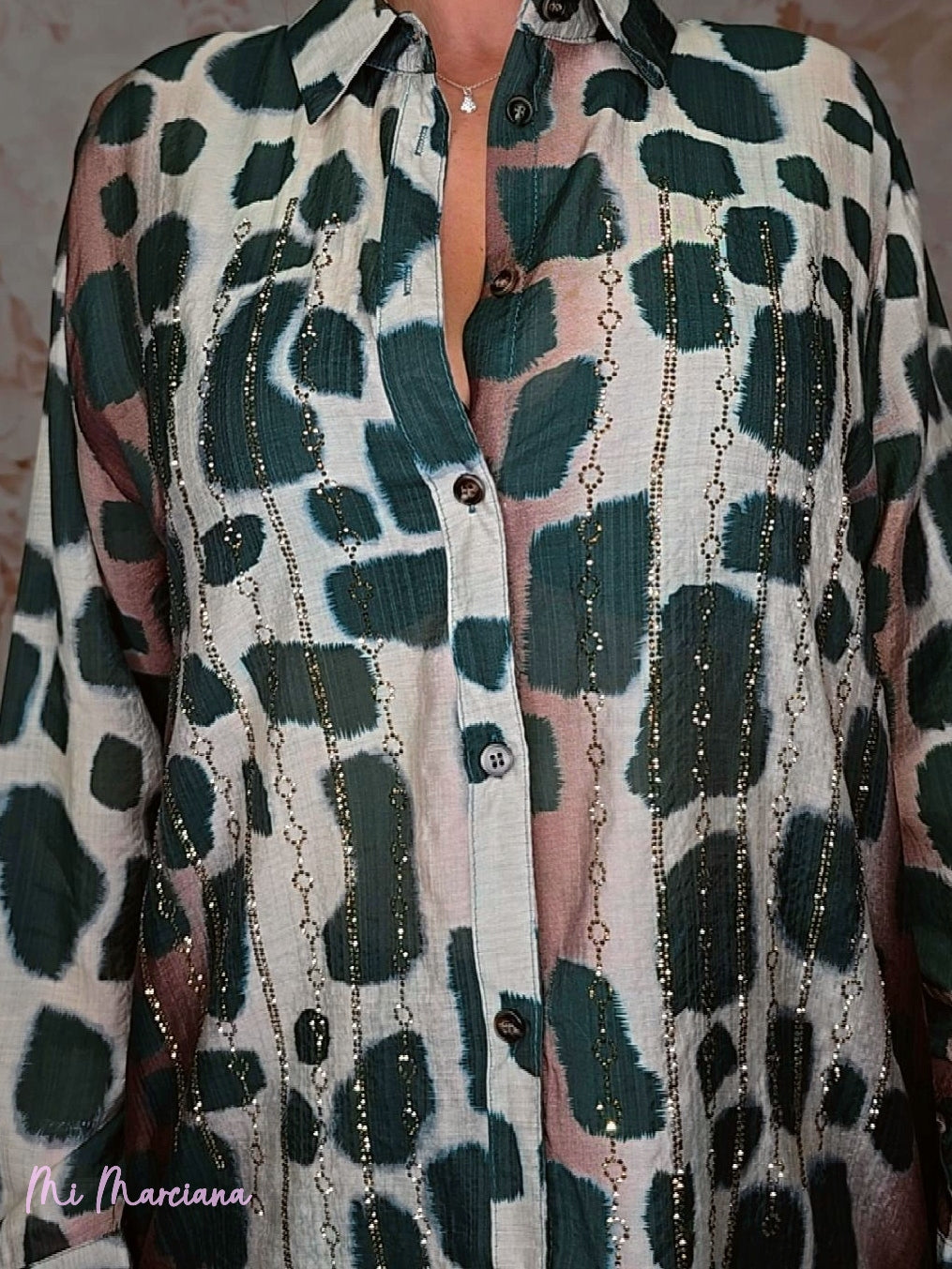 CAMISOLA ESTAMPADA ANIMAL PRINT STRASS JOT