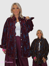 SOBRECAMISA MAXI DENIM FLOCADA BOTONES