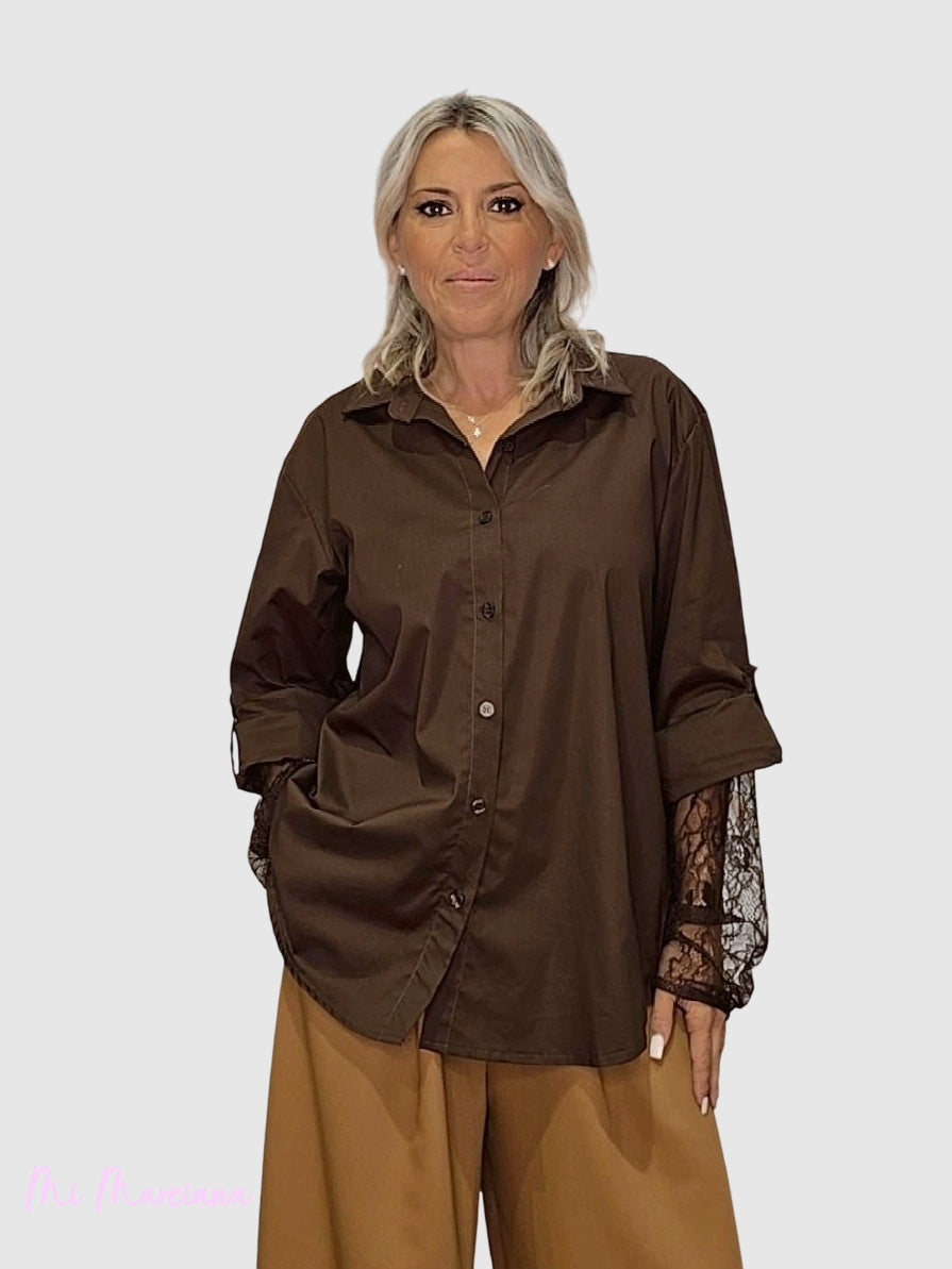 CAMISA MANGAS ENCAJE JOT