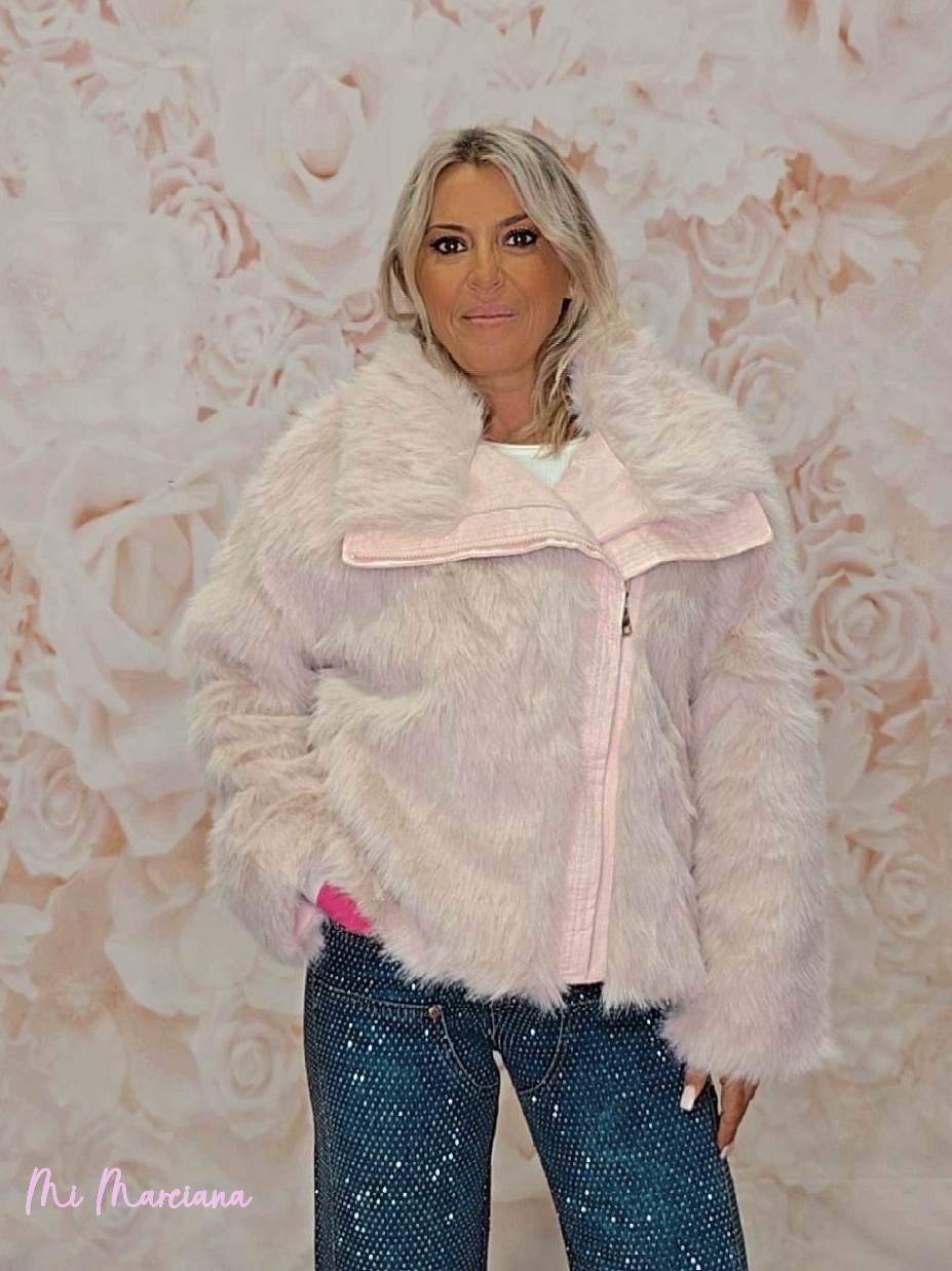 CHAQUETA PELO COMBINADA POLIPIEL