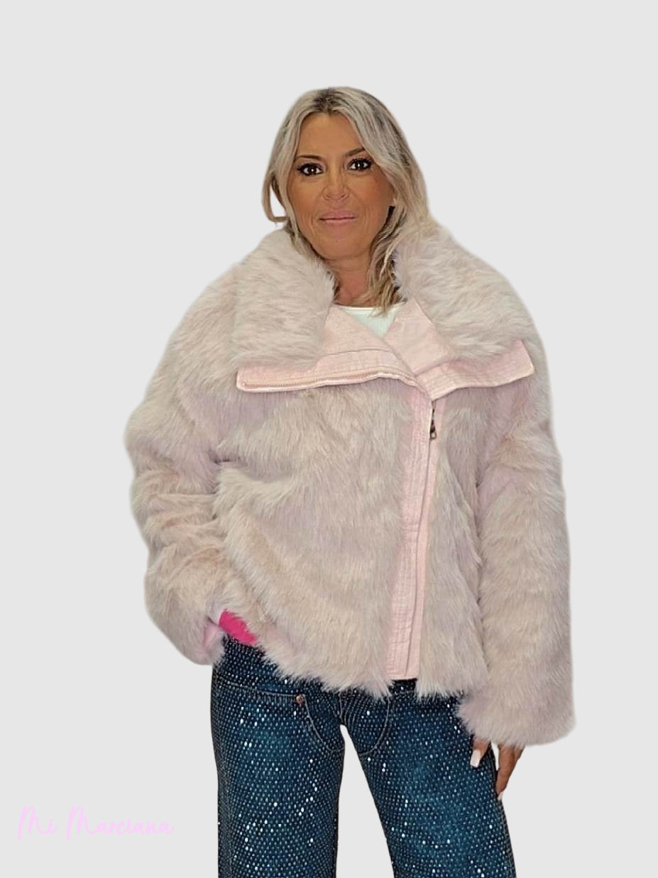 CHAQUETA PELO COMBINADA POLIPIEL