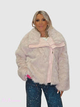 CASACO COMBINADO DE PELE E COURO SINTÉTICO